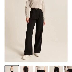 Black Daisy Grace Long Wide-Leg High-Rise Pants💅🏻